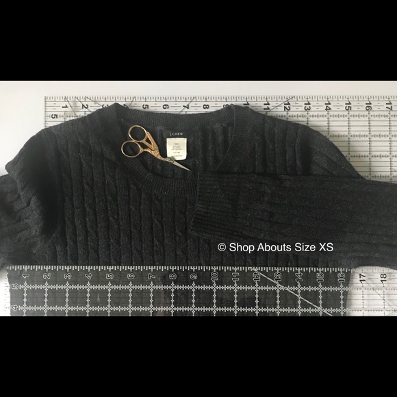 J Crew Cambridge Cable Crewneck Sweater, Gray, XS - Picture 8 of 8